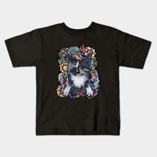 Maine Coon Dilute Calico Bouquet Kids T-Shirt